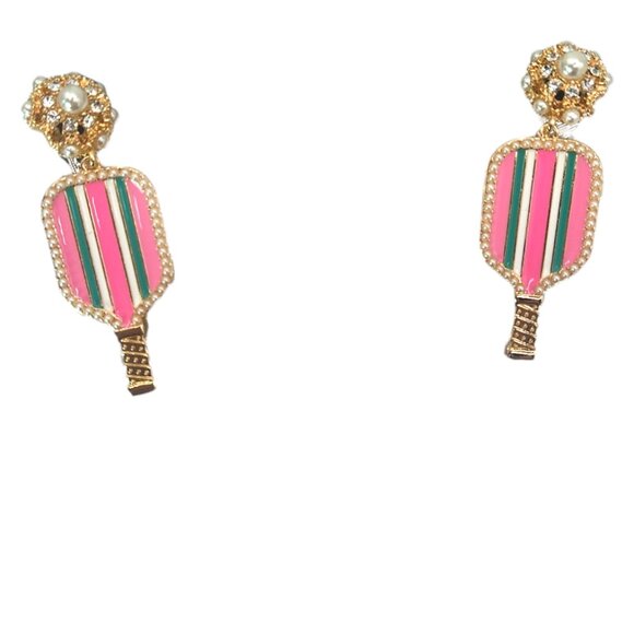 Pickleball Paddle Drop Earrings - Picture 3 of 5